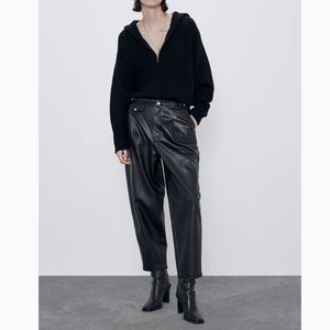 Zara Faux Leather Slouchy Pants